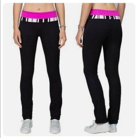 Lululemon Low Rise Black Astro Leggings Size 4 - Picture 1 of 11